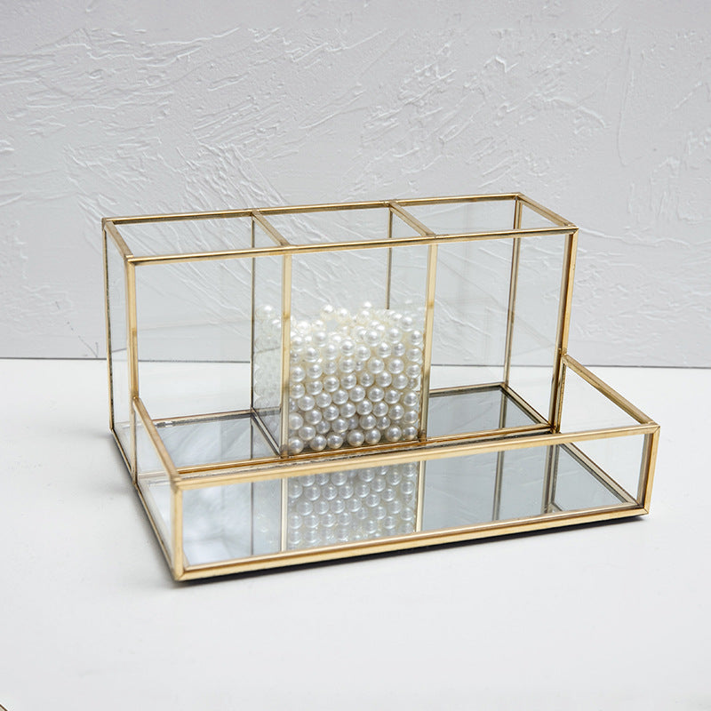 Glass Makeup Organizer Bathroom Cosmetic