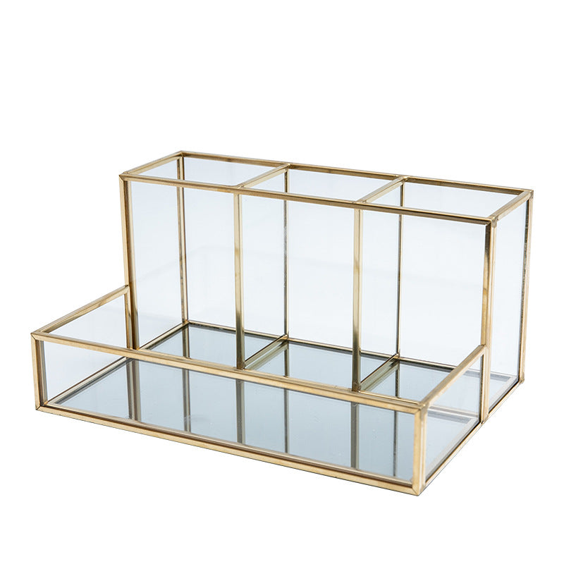 Glass Makeup Organizer Bathroom Cosmetic