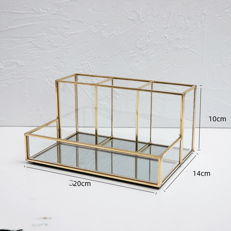 Glass Makeup Organizer Bathroom Cosmetic
